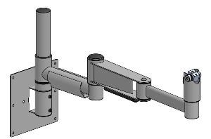 SpacePole, komplett väggmonterad stolpe, smal, med flerledad arm