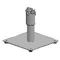 Spacepole, 120 mm stolpe på basplatta med gummifötter och duratiltfäste