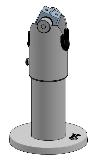 Stolpe, 120 mm, med duratiltfäste (45 mm), svart