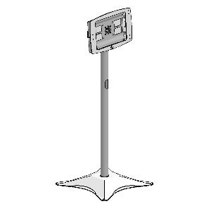 Golvstativ, 1000 mm, förberedd för A-frame-fäste för pekplatta, svart