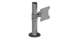 SpacePole, grundstolpe, 300 mm, med Vesa 75/100-fäste för bildskärm